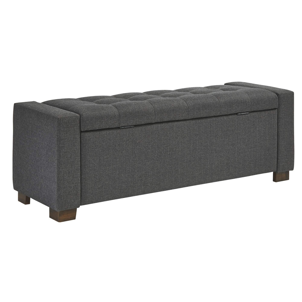 Tufted Storage Bench with Hinged Lid