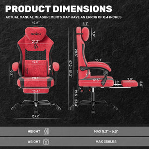 Ergonomic High-Back Gaming Chair with Massage Lumbar Support & Footrest