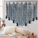 Large Boho Macrame Wall Hanging – Sunset Dip Dye Cotton Tapestry