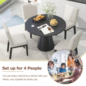Round Dining Table – Retro Wooden, Seats 4
