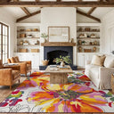 12x15 Floral Nylon Area Rug – Non-Slip, Fade Resistant, Rectangular