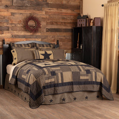 Black Check Star 6-Piece Quilt Bedding Set