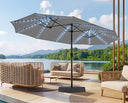 15ft LED Solar Patio Umbrella with Base
