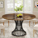 47-Inch Round Dining Table with Metal Base