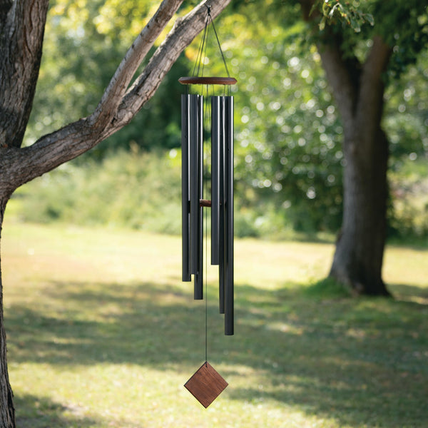 54-Inch Outdoor Wind Chime – Deep Tone, Black Aluminum Tubes