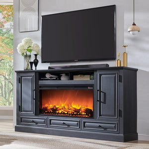 70" Farmhouse TV Stand with 36" Electric Fireplace