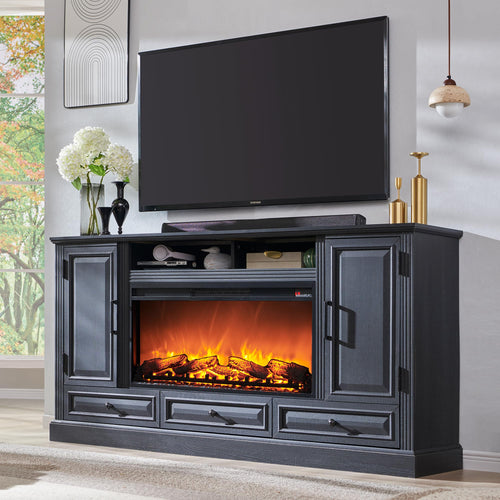 70" Farmhouse TV Stand with 36" Electric Fireplace