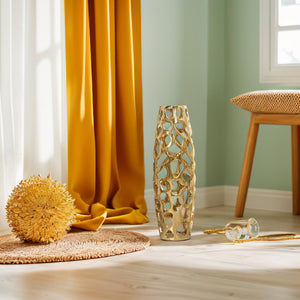 Gold Ceramic Floor Vase 24 Inch