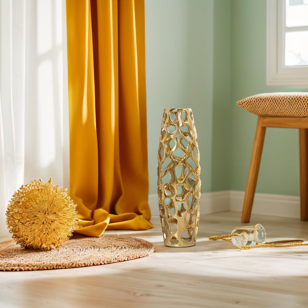 Gold Ceramic Floor Vase 24 Inch