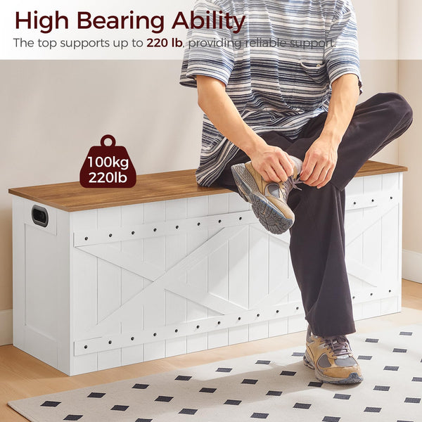 Extra Large Storage Chest Bench with Safety Hinges
