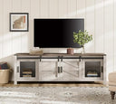 Farmhouse TV Stand for 75" TVs with Sliding Barn Doors