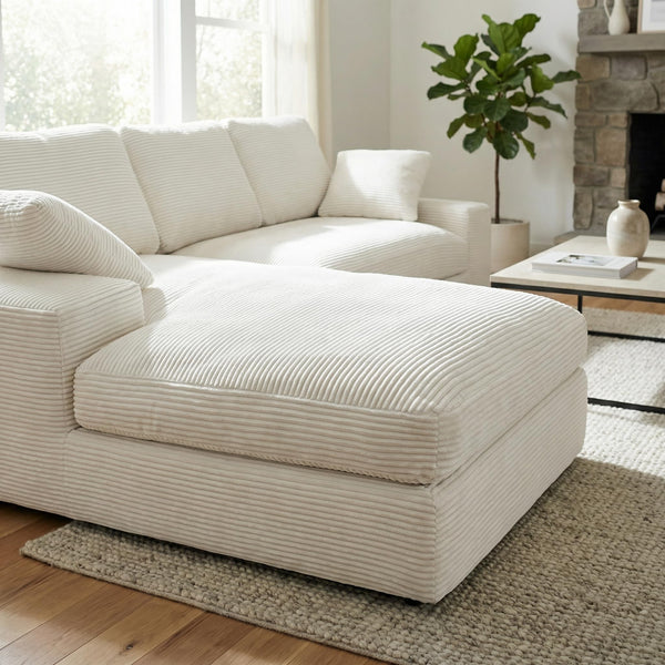 L-Shaped Cloud Sectional Sofa with Chaise
