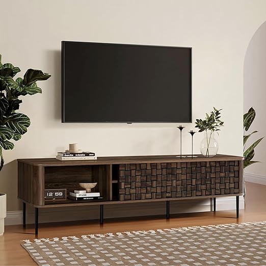 70" Mid-Century Modern TV Stand with Storage