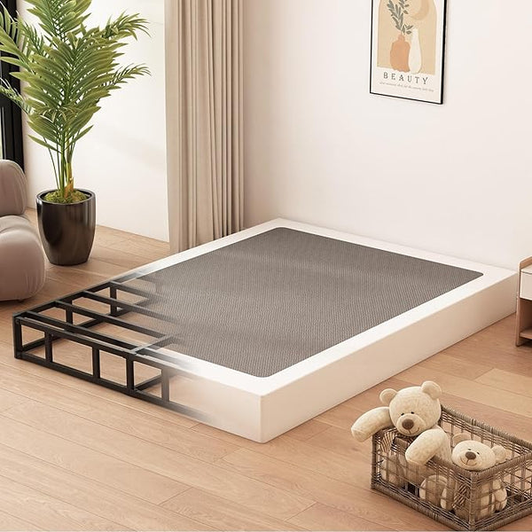 Box Spring with Fabric Cover – 8" High Profile Metal Mattress Foundation