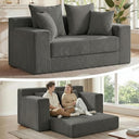 Convertible Sofa Bed Boneless Loveseat Sleeper with 4 Pillows & Detachable Cushion