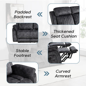 Power Reclining Sofa & Loveseat Set with USB Port, Console & Cup Holders