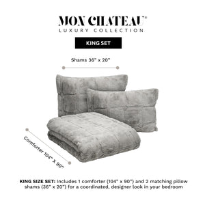 3D Faux Fur Comforter Set with Shams – Queen & King