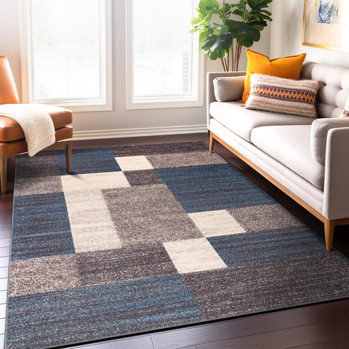Contemporary Geometric Area Rug – Non-Slip, Non-Shedding | 7'10" x 10'