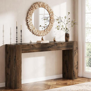 63-Inch Solid Wood Console Table – Farmhouse Entryway & Sofa Table