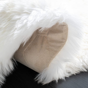 Genuine Sheepskin Shag Area Rug 5' x 8' – Natural & White