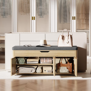Lift Top Shoe Storage Bench with Cushioned Seat
