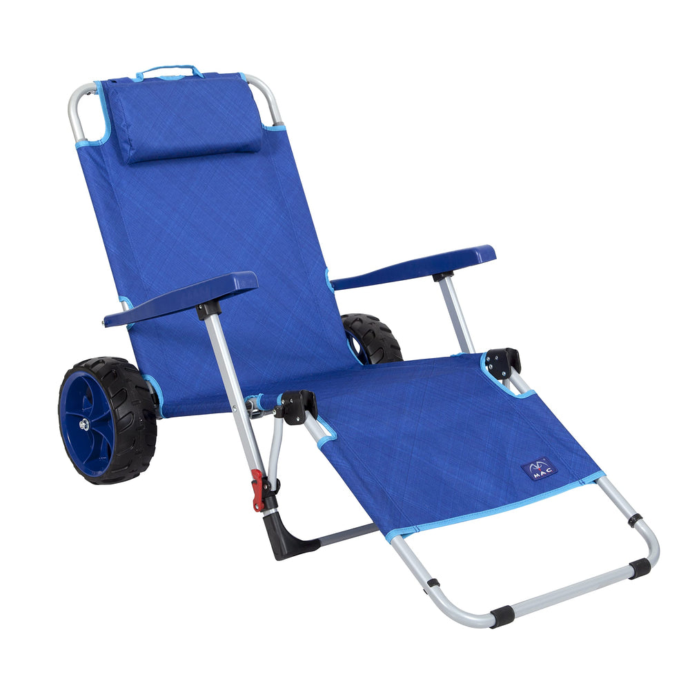 2-in-1 Folding Beach Lounge Chair with Pull Cart Wagon