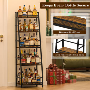 5-Tier Trapezoid Wine & Liquor Rack