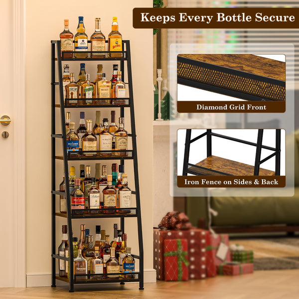 5-Tier Trapezoid Wine & Liquor Rack