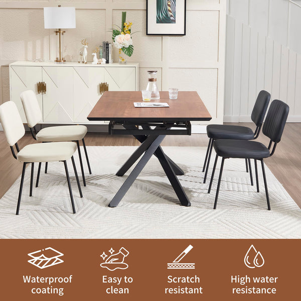 Extendable Dining Table 63"-78.7" | Seats 6-10 | Walnut