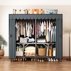 Portable Wardrobe Closet with Metal Frame