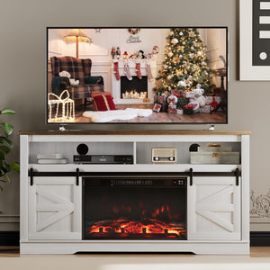 TV Stand with Sliding Barn Doors & Storage Cabinets – 58" & 65"