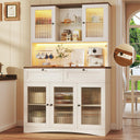 71" Tall Pantry Cabinet with Drawer, 4 Doors & 10 Storage Compartments