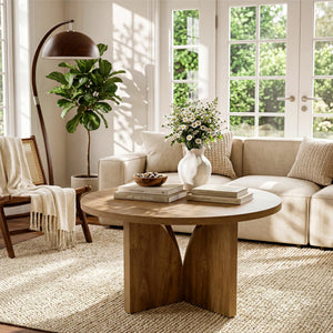 Round Coffee Table, 31.5" – Brown