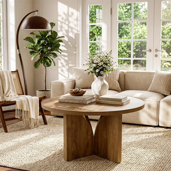 Round Coffee Table, 31.5" – Brown