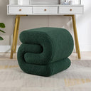 S-Shaped Sherpa Vanity Ottoman Stool