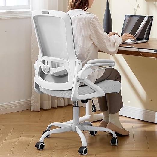 Ergonomic Mesh Office Chair with Adjustable Lumbar Support & Flip-Up Armrests