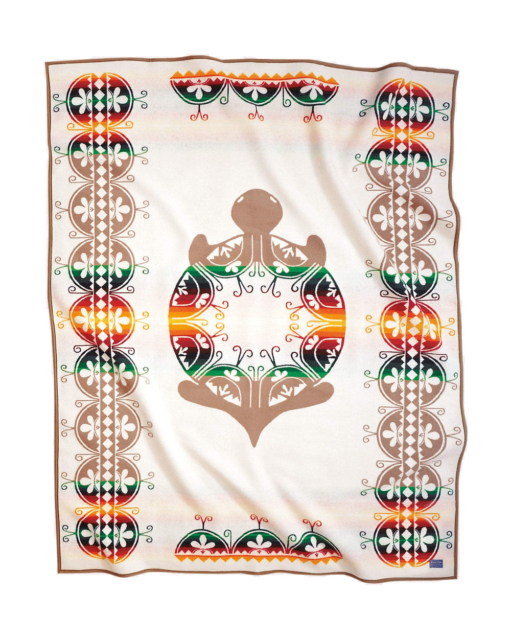 Jacquard Wool Cotton Throw Blanket – Reversible, Napped, 64" x 80"