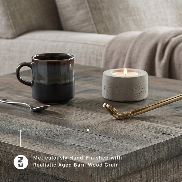 Hollum 24-Inch Square End Table with Storage Shelf