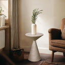 Round Metal Accent End Table