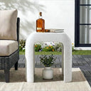 Outdoor Concrete Accent Side Table with Arch Design