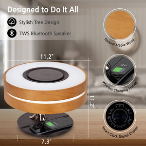 Modern Desk Lamp with Bluetooth Speaker & Wireless Charger
