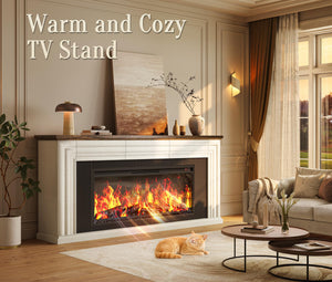 70" Fireplace TV Stand with 42" Electric Fireplace & 3 Drawers
