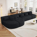 4-Piece Modular Sectional Sofa with 2 Chaise Lounges & 5 Pillows – Boucle