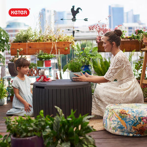 37-Gallon Round Outdoor Deck Box with Seating