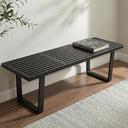 Modern Wood Entryway & Dining Bench with Metal Legs