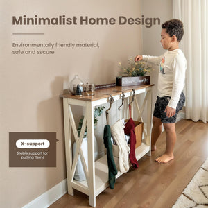 Narrow Console Table with X-Shape Design