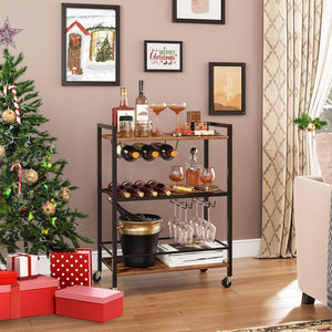 3-Tier Bar Cart with Wheels