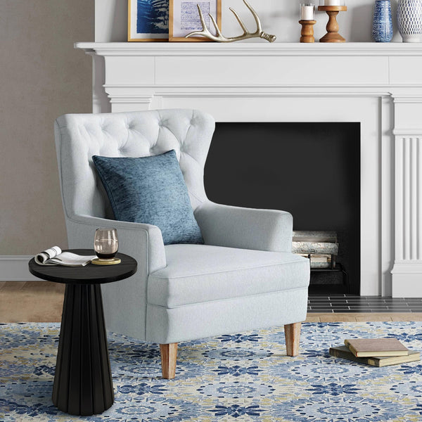 Round Fluted Pedestal Side Table