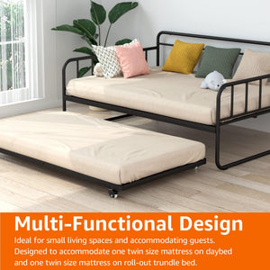 Twin Daybed with Trundle Bed Frame