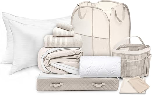 Twin XL Dorm Room Complete Bedding & Organizer Set